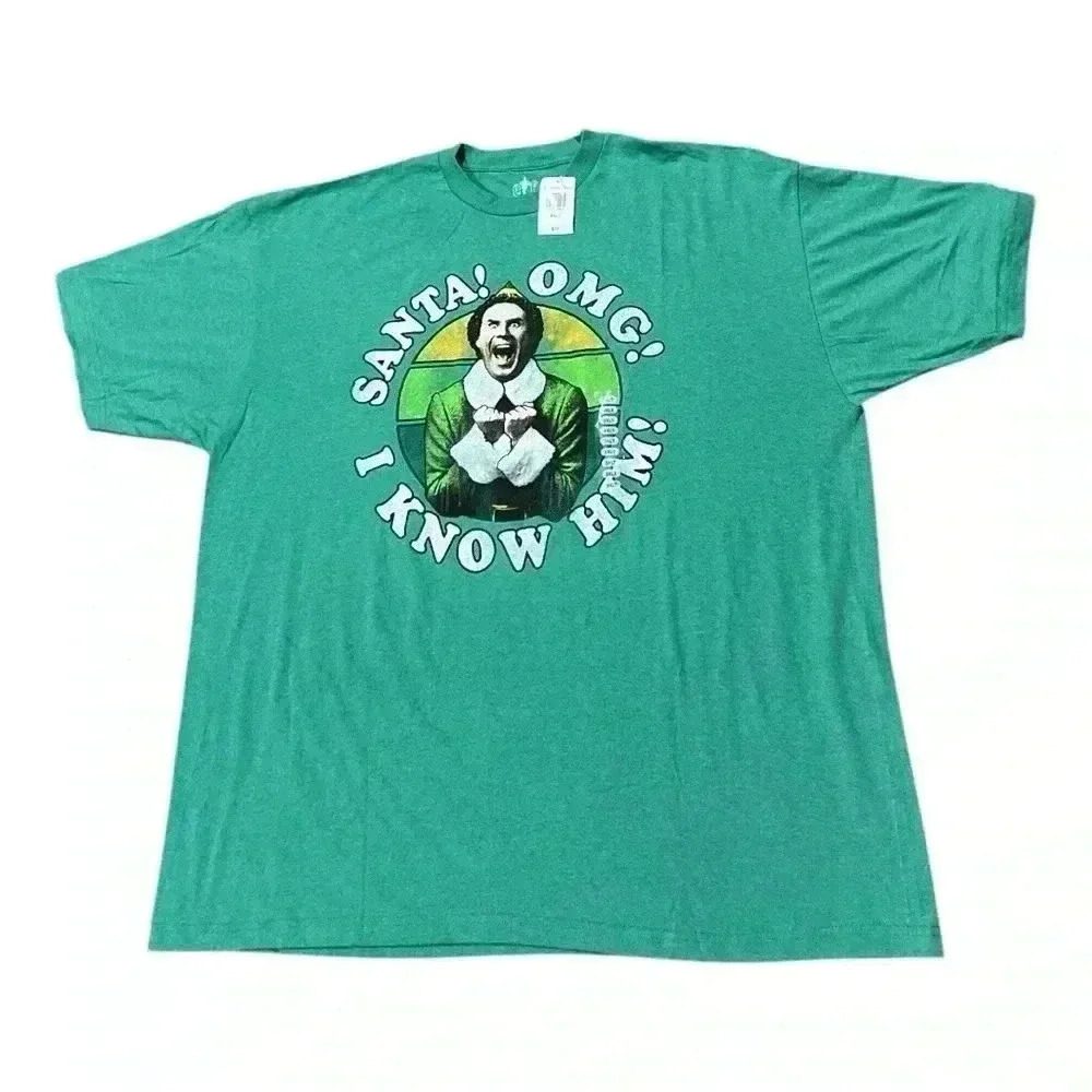 ELF Green Santa OMG I Know Him T-Shirt, 3XLT, NWT